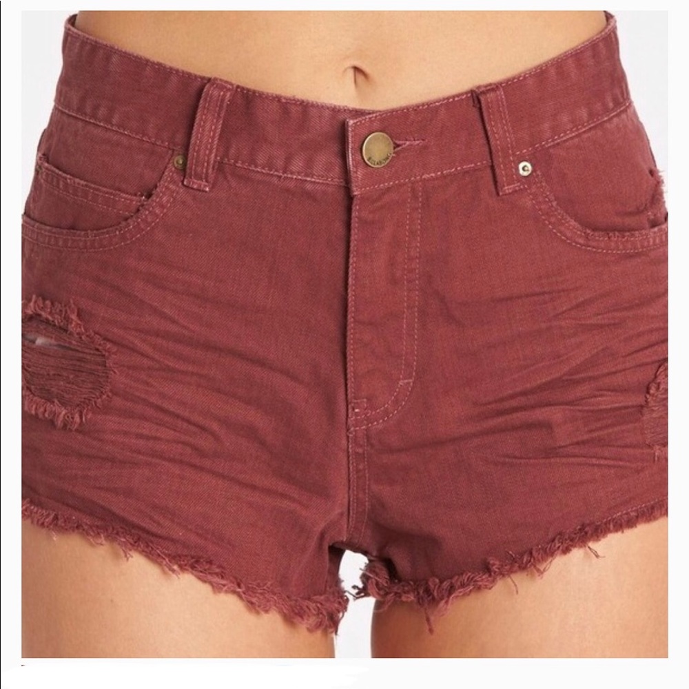 Billlabong Maroon high rise shorts
